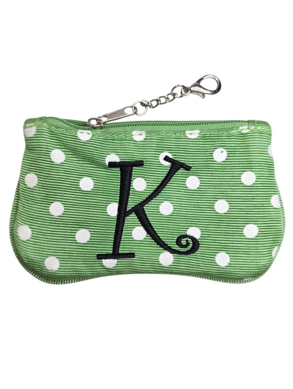 Mainstreet Collection Green Grosgrain Ribbon Coin Pouch Keychain Card Case
